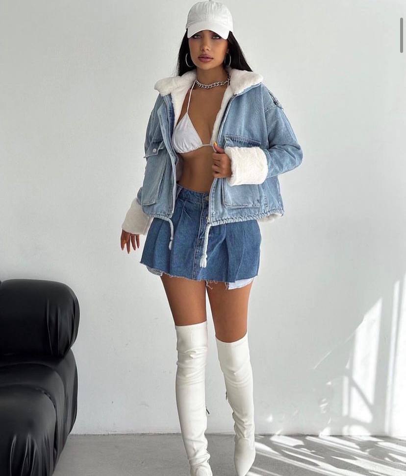 Denim Fur Jacket