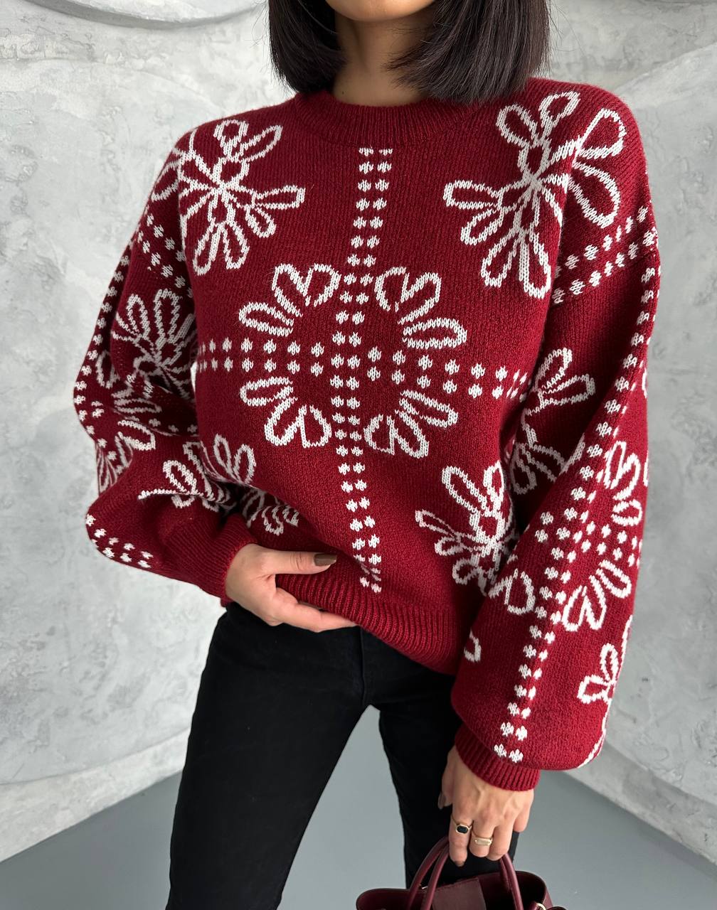 Christmas Pullover - Burgundy