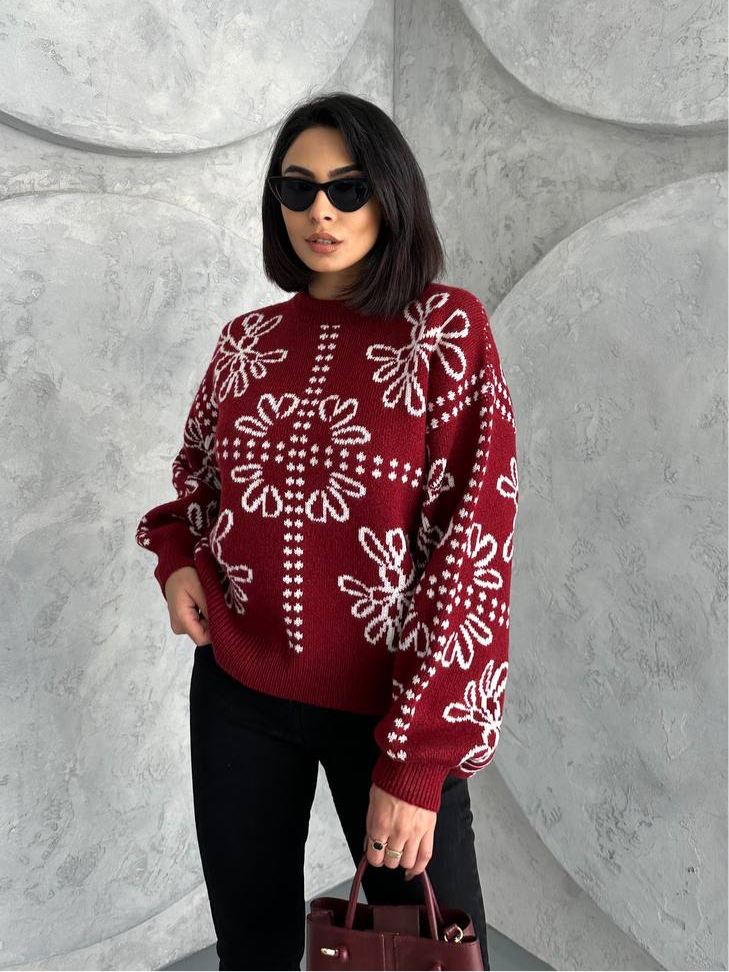 Christmas Pullover - Burgundy