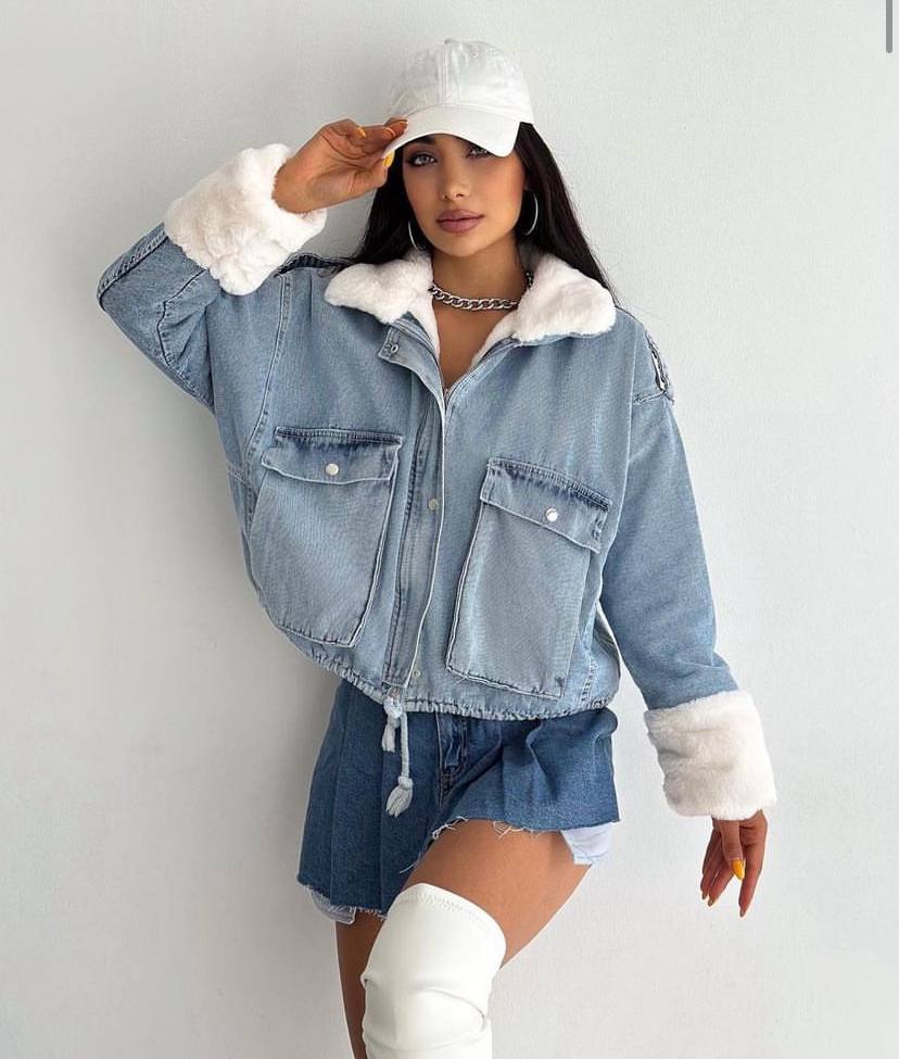 Denim Fur Jacket