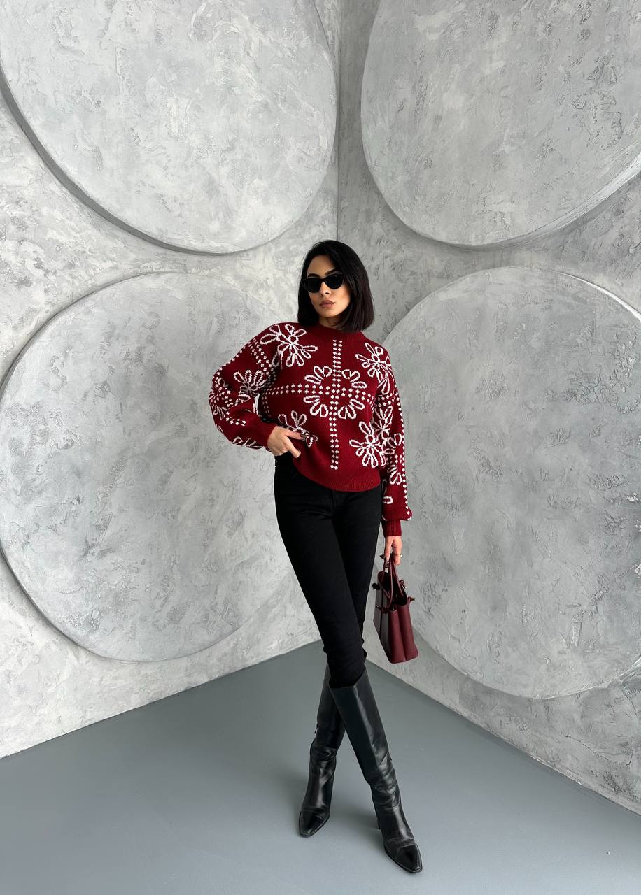 Christmas Pullover - Burgundy