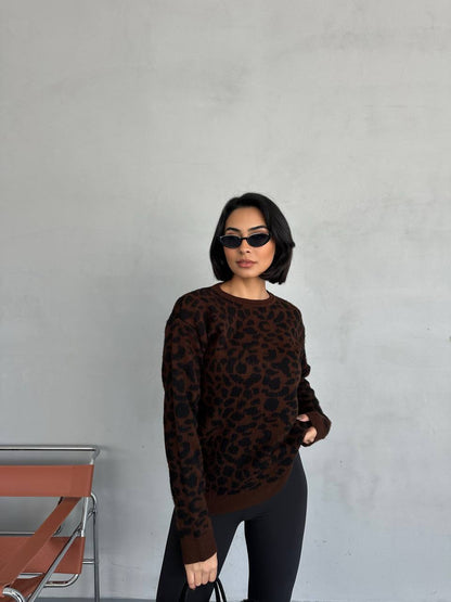 Leopard Brown Pullover