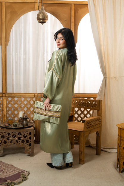 Shinny Kaftan - Green