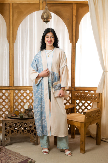 Linen Arabic Letters Kaftan