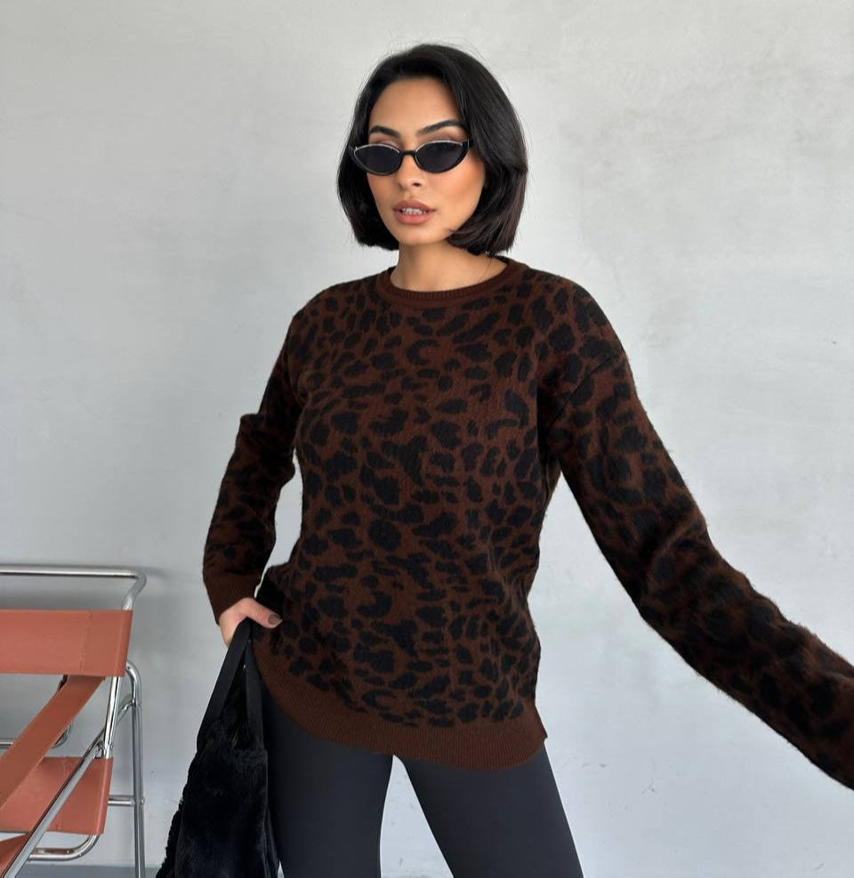 Leopard Brown Pullover