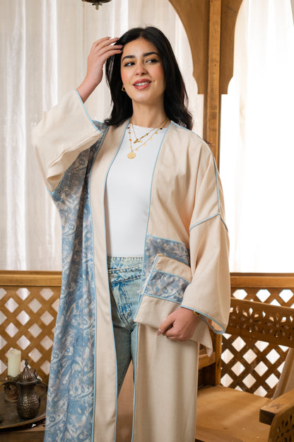 Linen Arabic Letters Kaftan