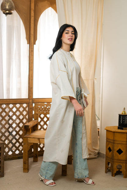 Circle Linen Kaftan - Beige