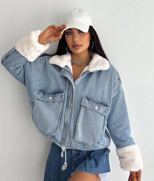 Denim Fur Jacket