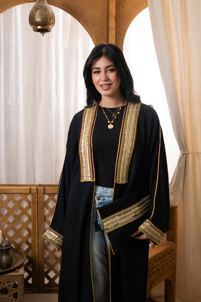 Indian Linen Kaftan - Black