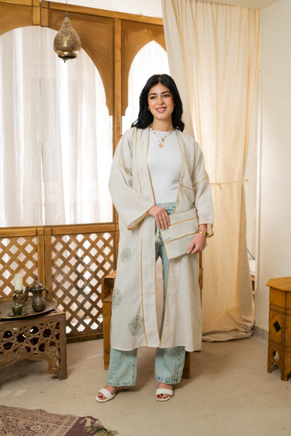 Circle Linen Kaftan - Beige