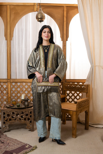 Shinny kaftan - Grey