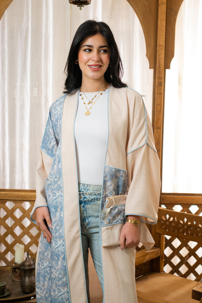 Linen Arabic Letters Kaftan